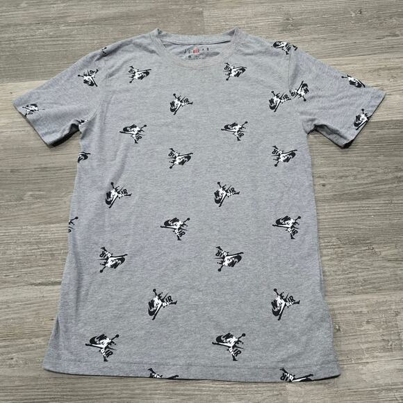 Nike Michael Jordan Gray Short Sleeve Graphic Shirt Swoosh Logo - Picture 1 of 7